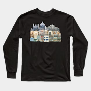 Vintage Town Painting Long Sleeve T-Shirt